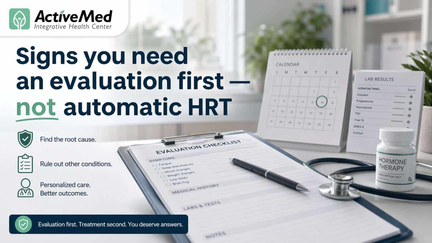 Signs you need an evaluation first — not automatic HRT