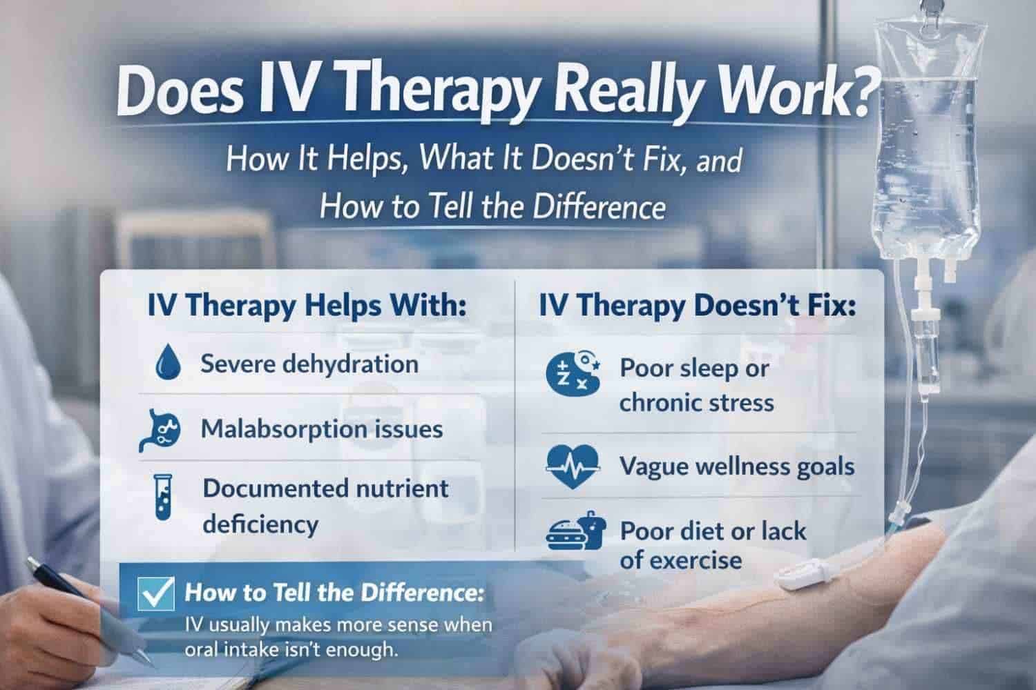 Does IV Therapy Really Work? How It Helps, What It Doesn’t Fix, and How to Tell the Difference