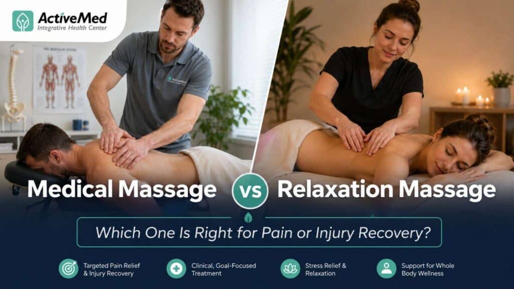 Medical Massage vs Relaxation Massage: Which One Is Right for Pain or Injury Recovery?